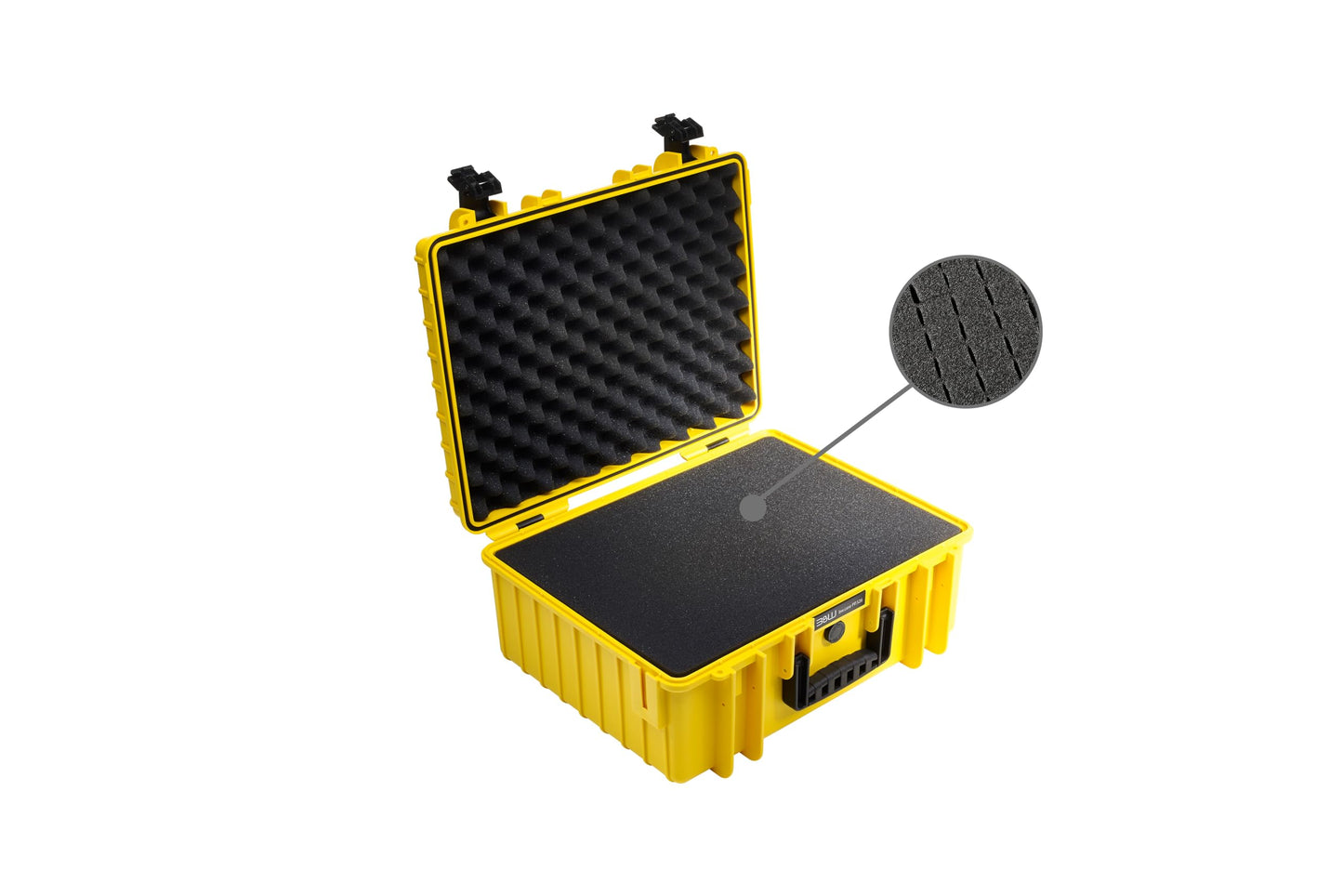 B&W International transport case Outdoor 6000 (PP.326) yellow - with cube foam - waterproof (IP67), dustproof, impact-resistant & extremely robust. - 6000/Y/SI