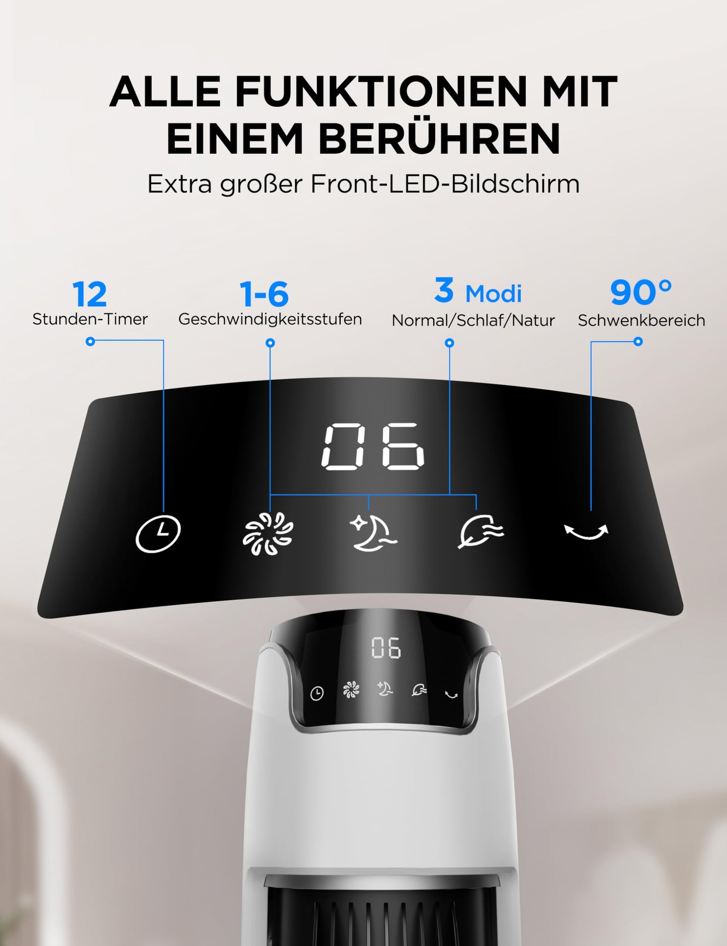 Midea FZ10-16AR Column Fan with Remote Control