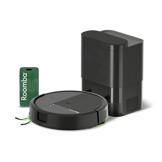 iRobot Roomba® 115 Combo Vacuum and Mopping Robot + AutoEmpty™ Dock, 15k Pa suction power, brushes and mopping pad included, navigation with Clearview™ LiDAR, Black - Y454040