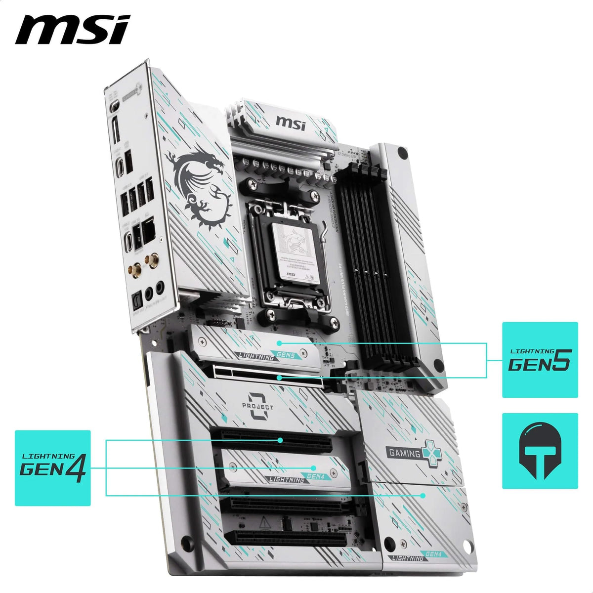 Placă de bază MSI B850 Gaming Plus WiFi PZ, ATX - Suportă procesoare AMD Ryzen 9000/8000/7000, AM5 - Memorie DDR5 Boost 8200+ MT/s (OC), PCIe 5.0 x16, M.2 Gen5, Wi-Fi 7, 5G LAN - 7E75-001R