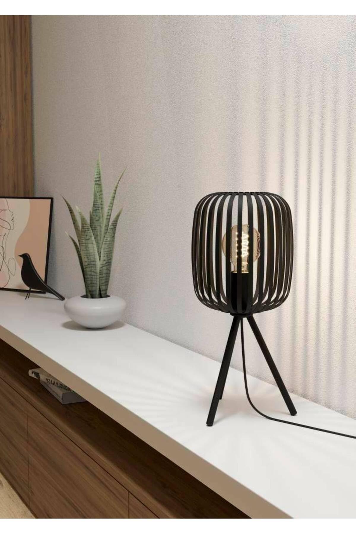 EGLO Table Lamp Romazzina, Tripod Nightstand Lamp - 900519