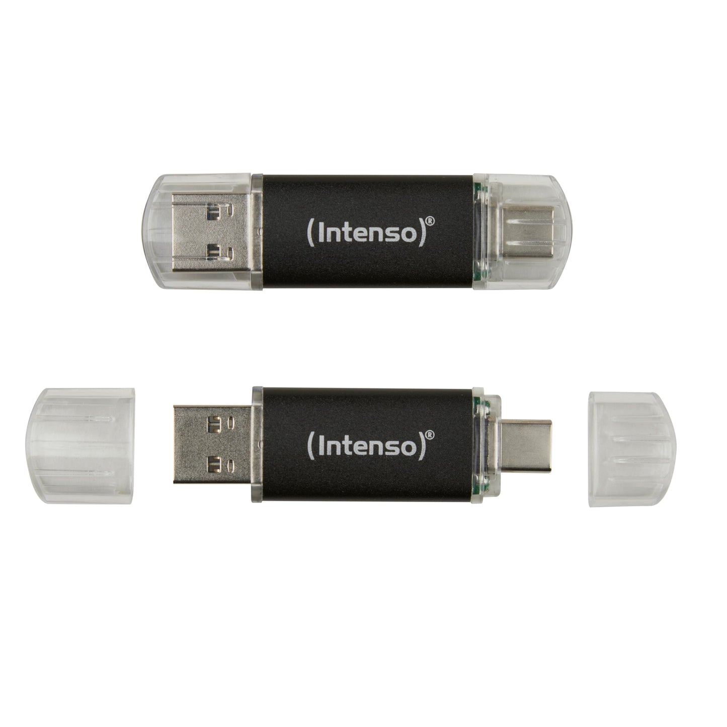 Intenso Twist Line Dual USB stick 2X 128GB - Super Speed USB 3.2 Gen 1x1 with up to 70 MB/s, USB-C and USB-A, anthracite - 3539495