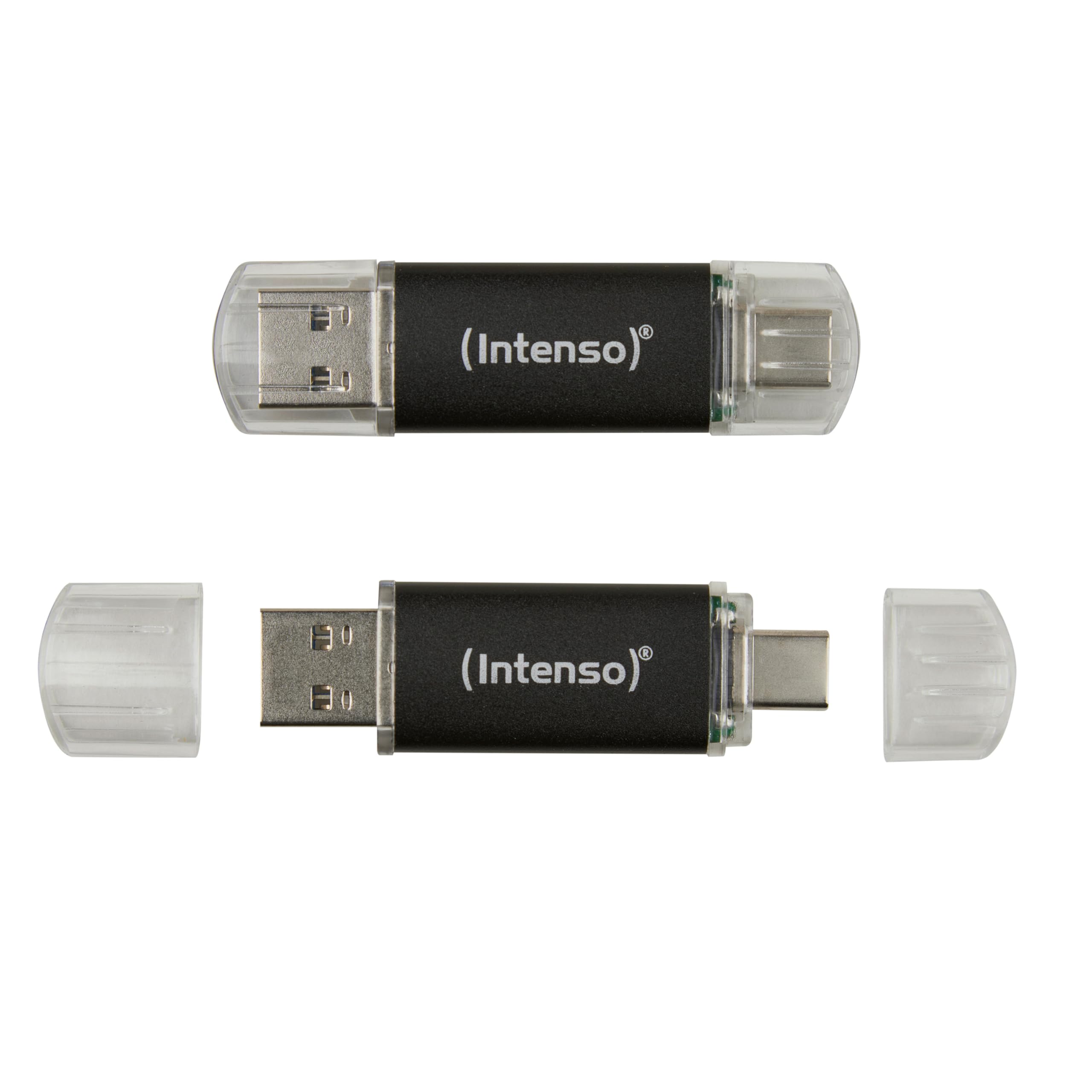 Intenso Twist Line Dual USB stick 2X 128GB - Super Speed USB 3.2 Gen 1x1 with up to 70 MB/s, USB-C and USB-A, anthracite - 3539495