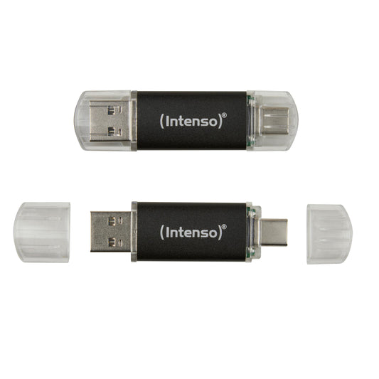 Intenso Twist Line Dual USB stick 2X 128GB - Super Speed USB 3.2 Gen 1x1 with up to 70 MB/s, USB-C and USB-A, anthracite - 3539495
