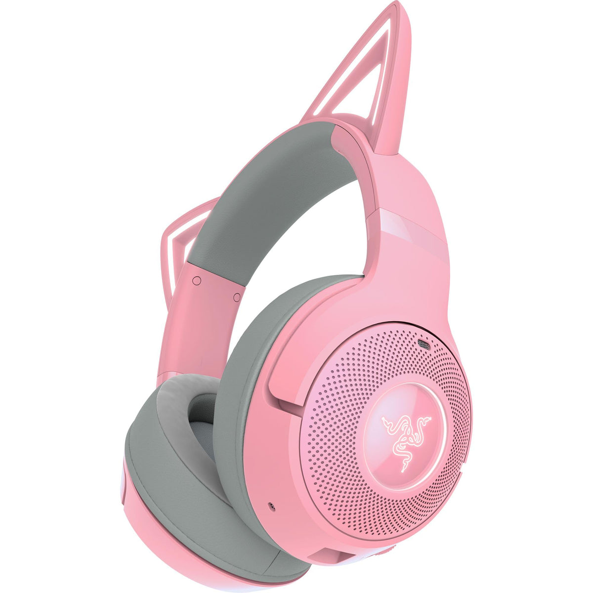 Razer Kraken Kitty V2 BT - Cască de gaming wireless Bluetooth RGB cu urechi de pisică luminoase (Bluetooth 5.2 cu mod de gaming, drivere TriForce de 40mm) Quartz - RZ04-04860100-R3M1