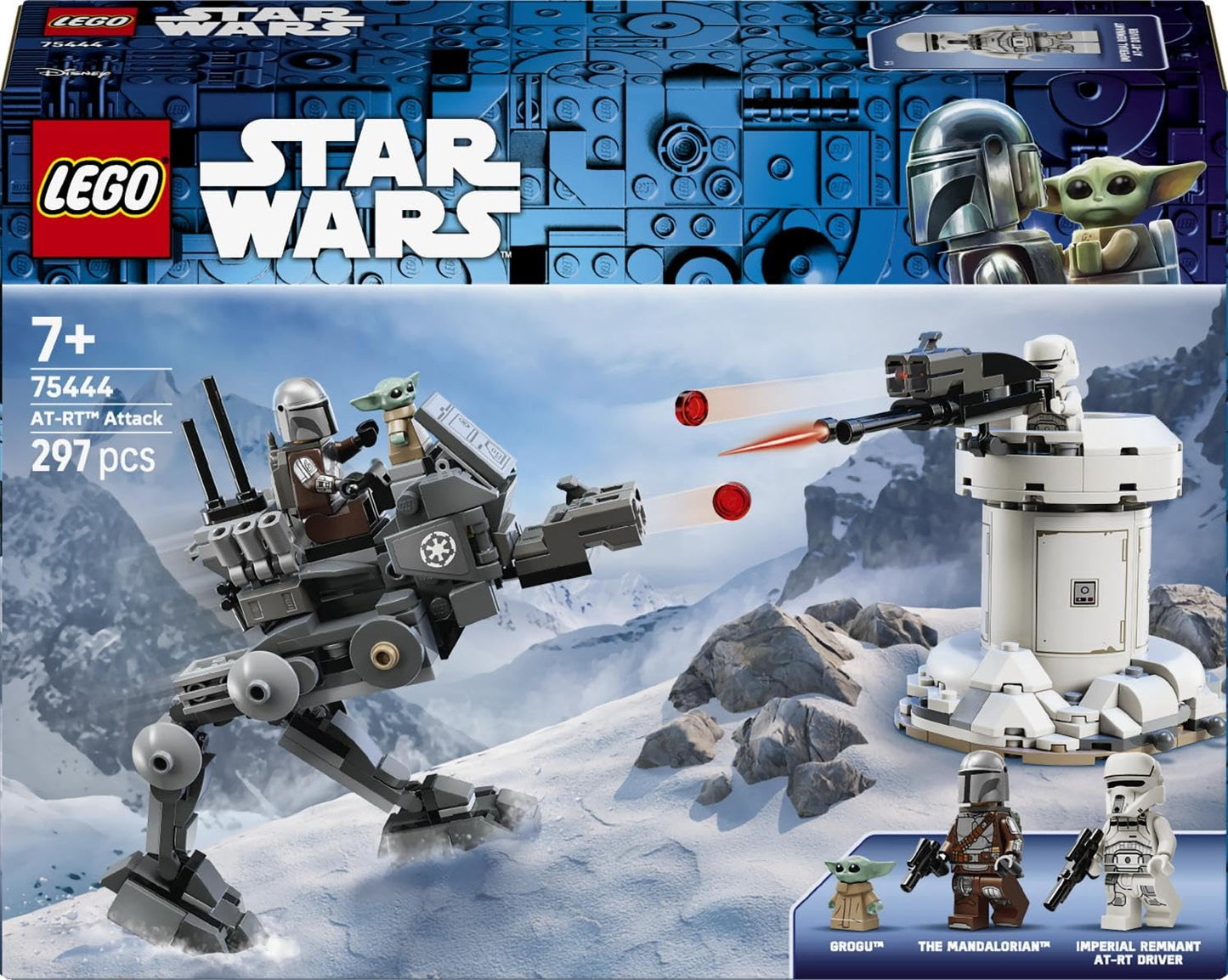 LEGO Star Wars 75444 Attack of the AT-RT - model building with imperial walker, tower, Mandalorian minifigure & Grogu figure - birthday gift for boys aged 7 and up & fans