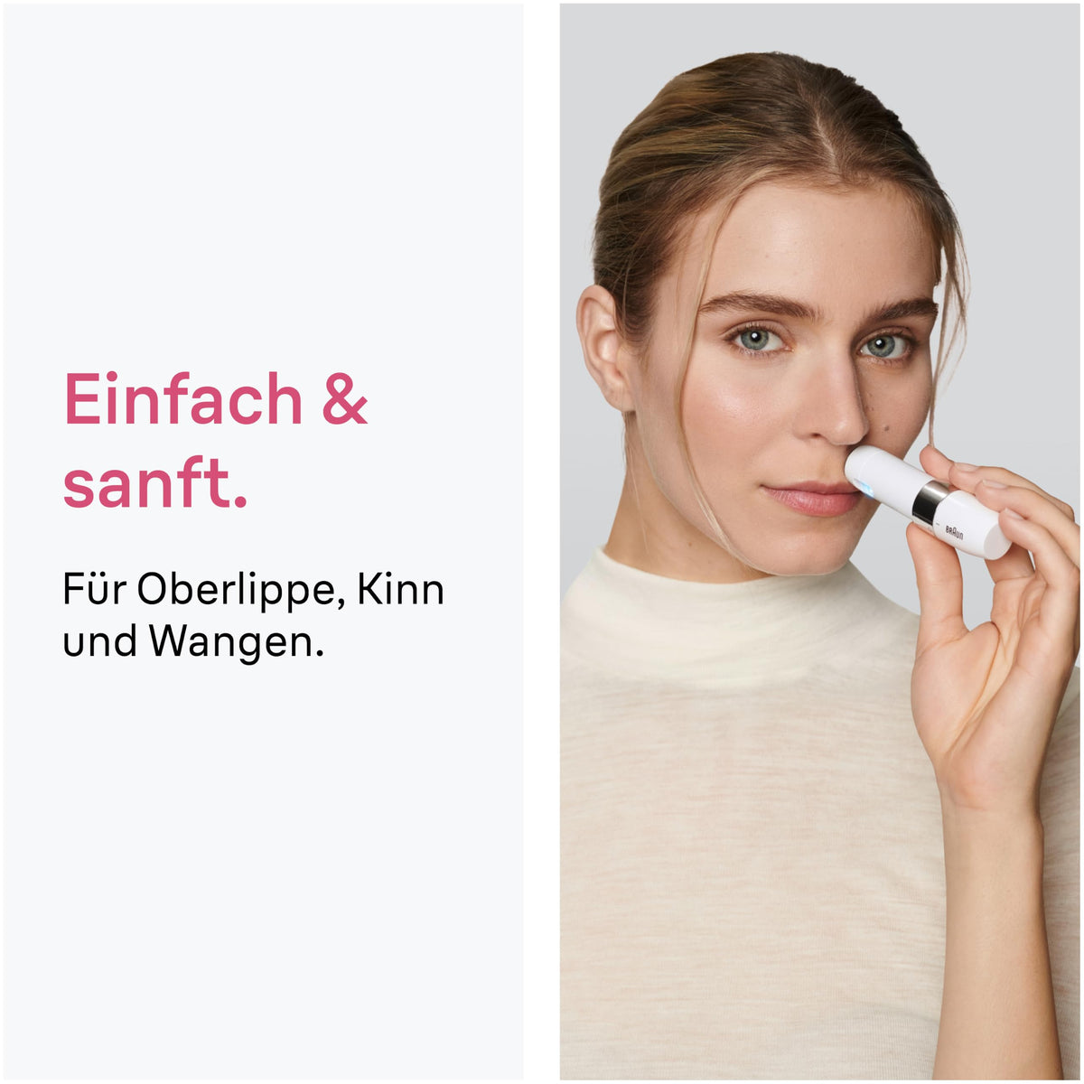Braun Face Mini-epilator pentru femei, îndepărtarea părului, FS1005, Alb