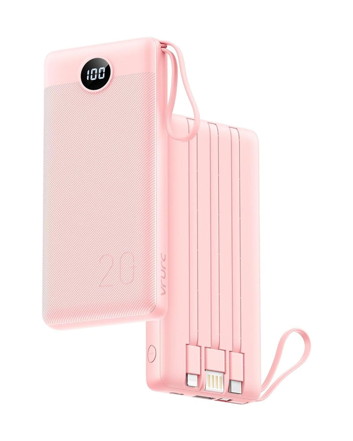 VRURC Power Bank, Powerbank 20000mAh cu 4 cabluri, 22.5W încărcare rapidă - T2047Q