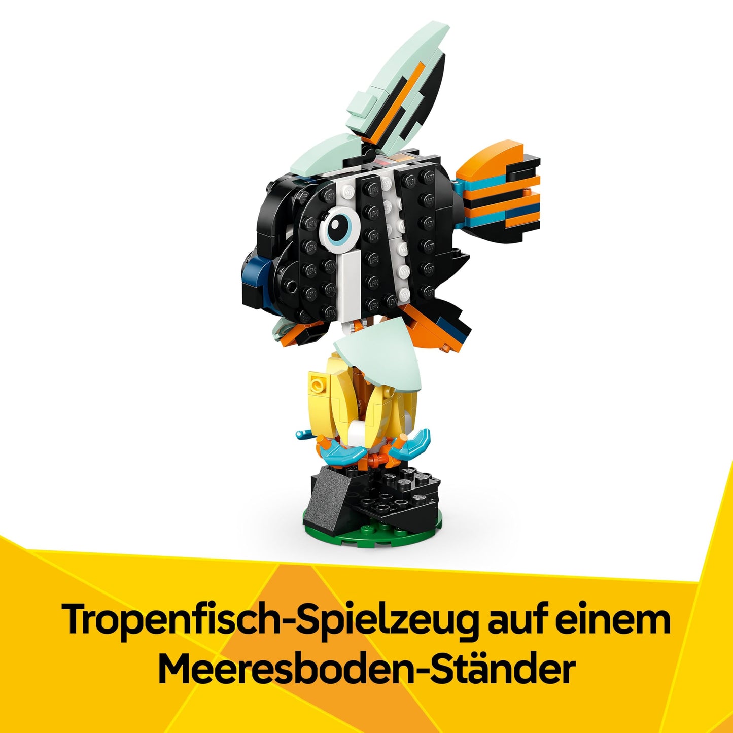 LEGO Creator 3in1 Wild Animals: Tropical Toucan with a Flower - Toy Animal Transforms into a Butterfly Figure or a Tropical Fish - Creative Gift for 7+ Year Old Girls & Boys - 31173