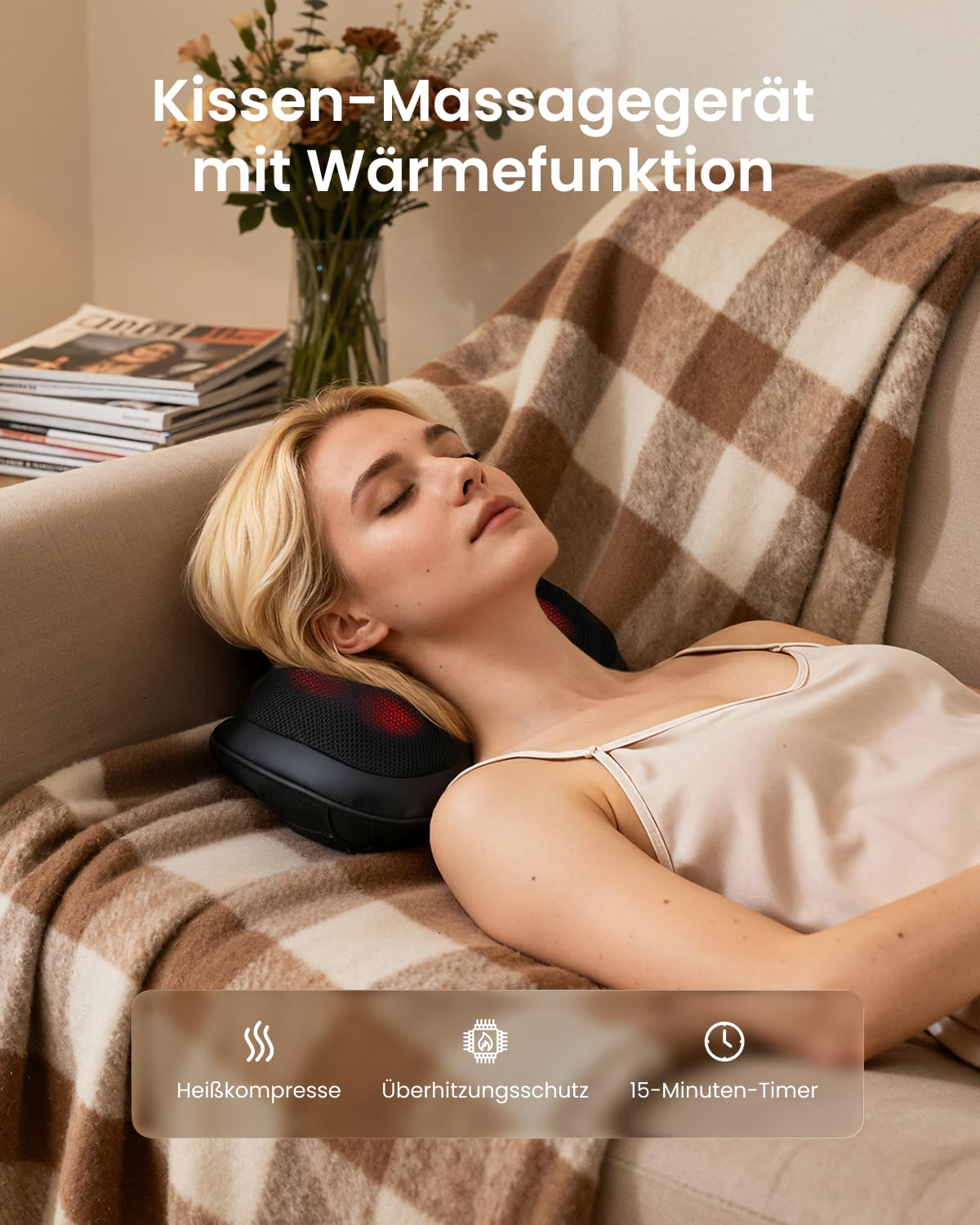 RENPHO Shiatsu Massagegerät 4D, perna de masaj pentru spate, gât și umeri - RF-NM067