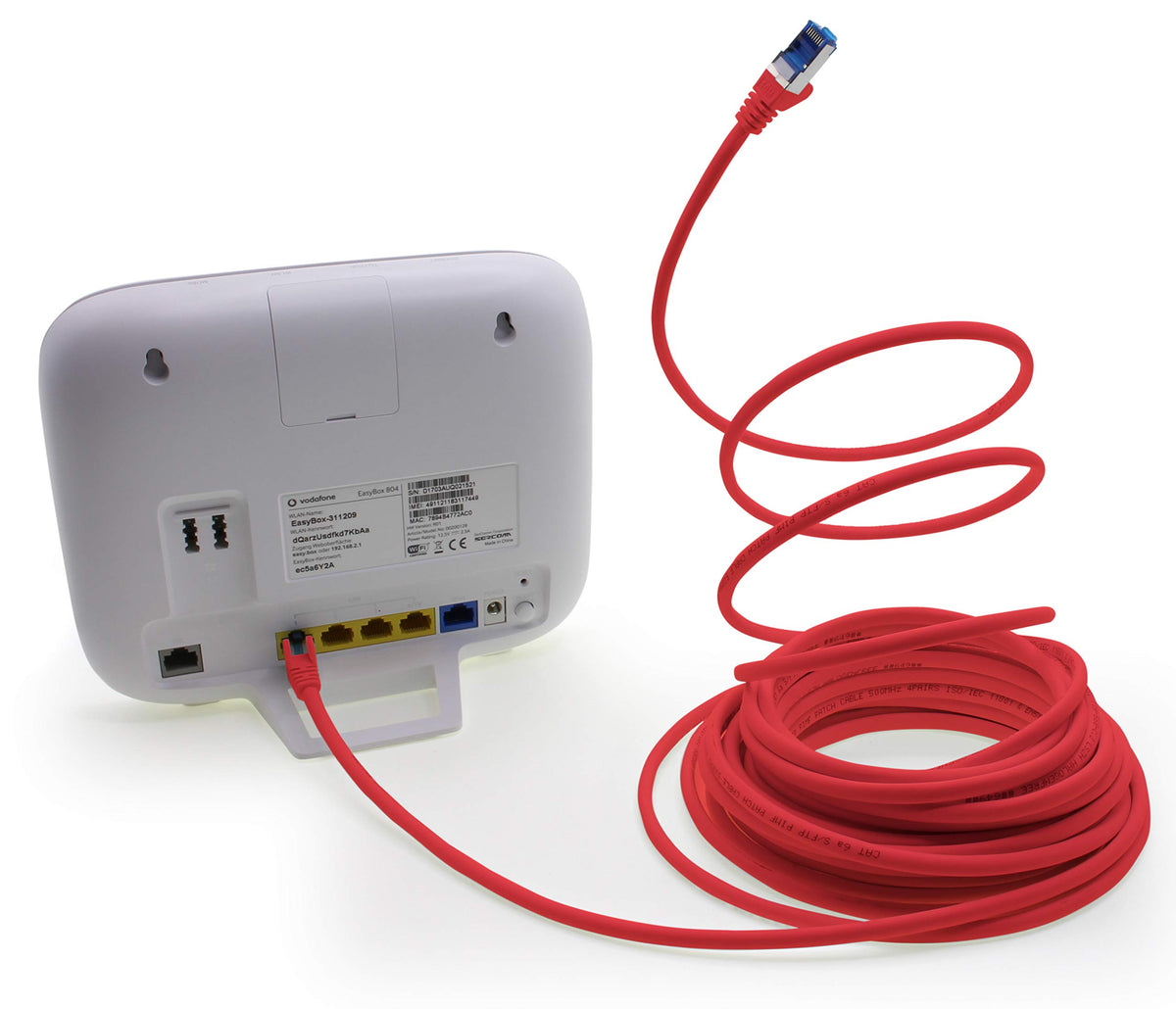 1aTTack.de Patch Cable – 10X 7.5m Ethernet, Network, LAN Cable CAT6a (for Gigabit Networks, Routers, Switches, Modems with RJ45 Input – red) - 4251073692326