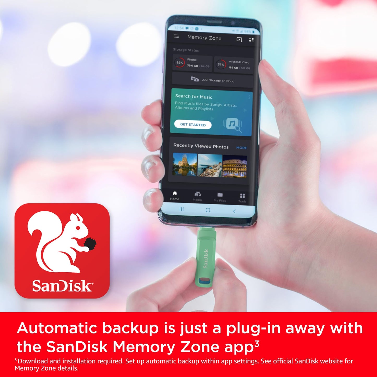SANDISK Ultra Dual Drive Go 1 TB USB Type-C & Type-A (Android smartphone memory, USB Type-C & Type-A port, 400 MB/s reading, can be used as a key fob) Absinthe Green - SDDDC3-1T00-G46AG