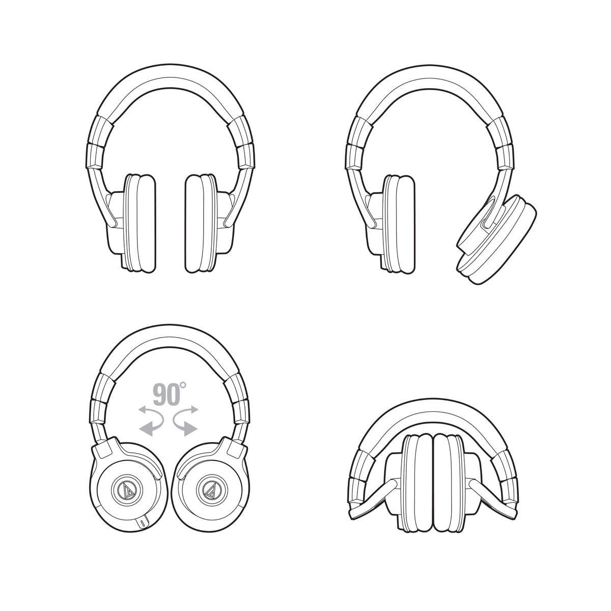 Căști de monitorizare profesionale Audio-Technica M40x negre - ATH-M40x