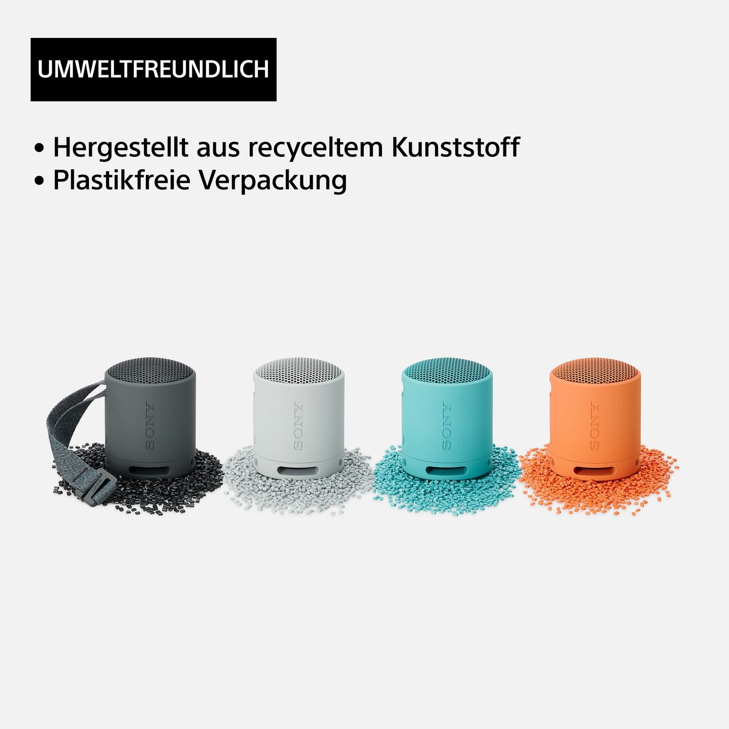 Sony SRS-XB100 - Wireless Bluetooth Speaker, Portable, Lightweight, Compact, Outdoor, Travel Speaker, Durable, IP67 Waterproof and Dustproof, 16 Hour Battery, Carrying Strap, Hands-Free Function, Blue - YY7856E