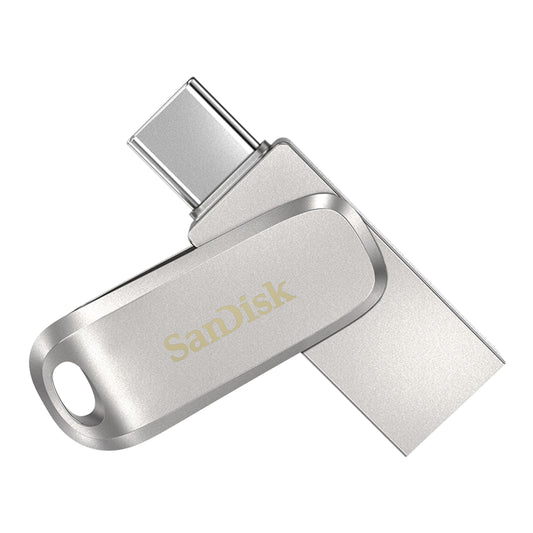 SANDISK Ultra Dual Drive Luxe USB Type-C & Type-A Drive, Smartphone Storage 1TB (Mobile Storage, USB 3.2 Gen 1, Rotating Design, 400MB/s Reading, USB Drive, Automatic Backup) Silver - SDDDC4-1T00-G46