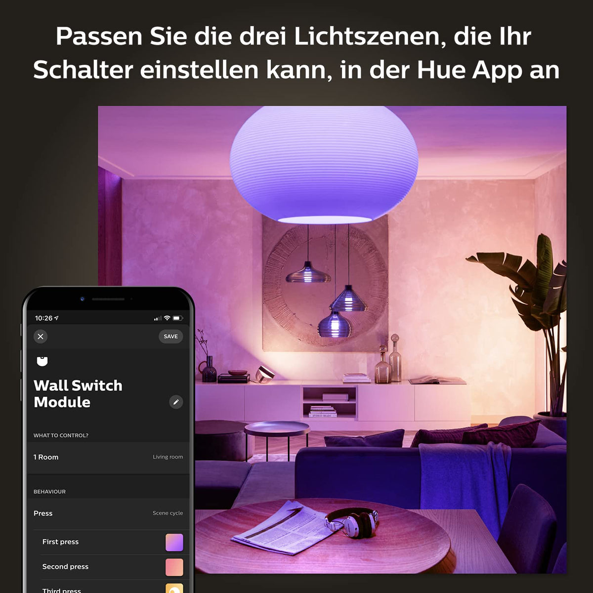 Philips Hue Wall Switch Module, Light Switch, White - 929003017101