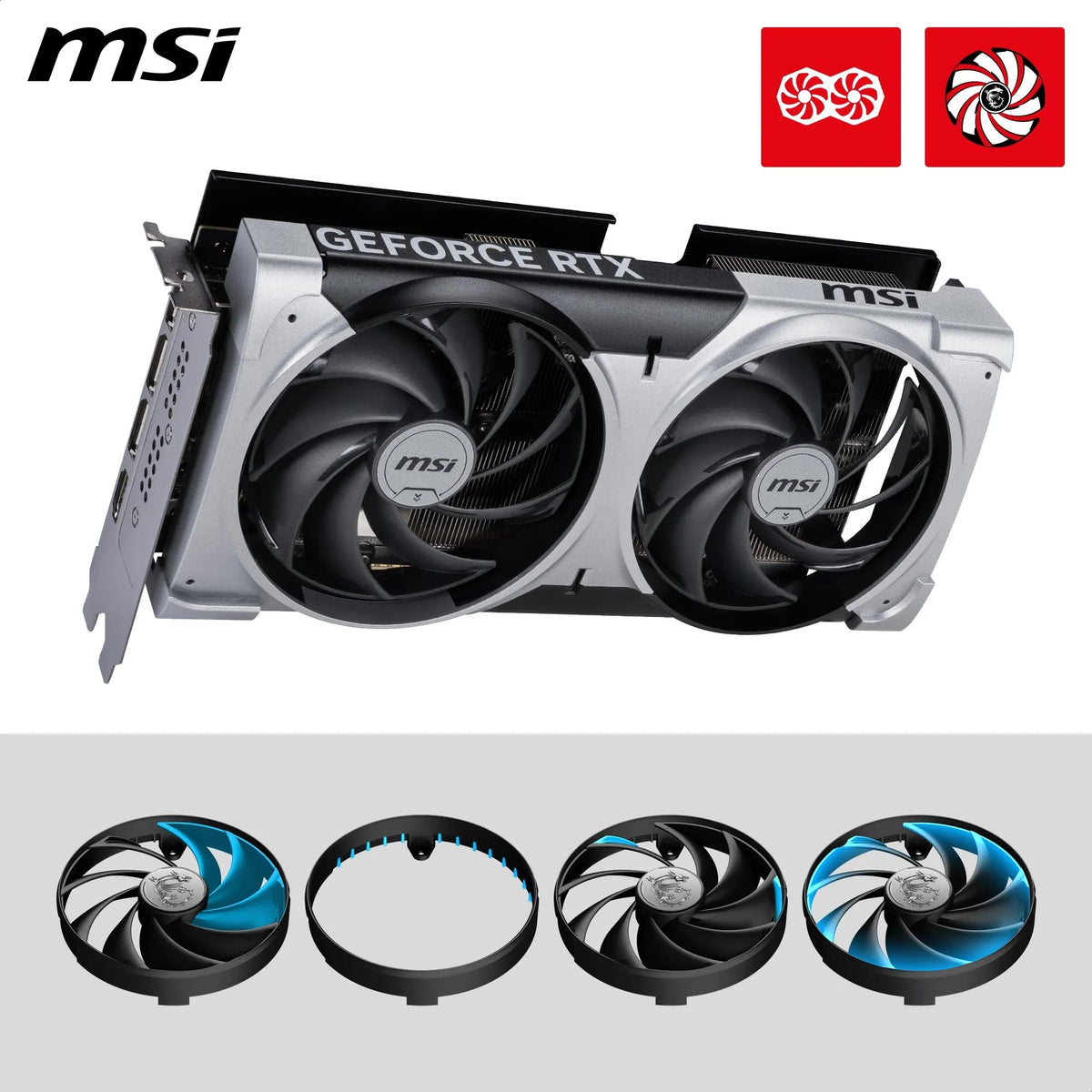 MSI GeForce RTX 5070 12G Ventus 2X OC - Placă grafică de gaming - V532-003R