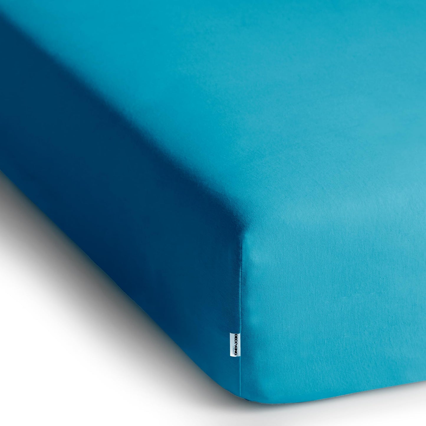 DecoKing fitted sheet 200x220 220x240 cm 100% combed cotton cyan blue fitted sheets jersey box spring bed amber 200 x 220 220 x 240 - Amber