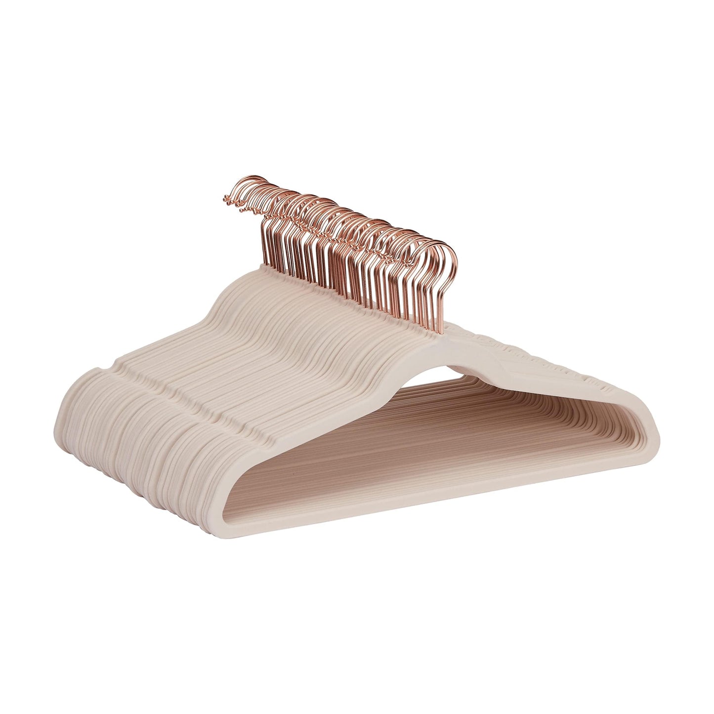 Amazon Basics Pack of 50 Velvet Slim Non-Slip Suit Hangers Pink Blush Gold - AH_vnv1004