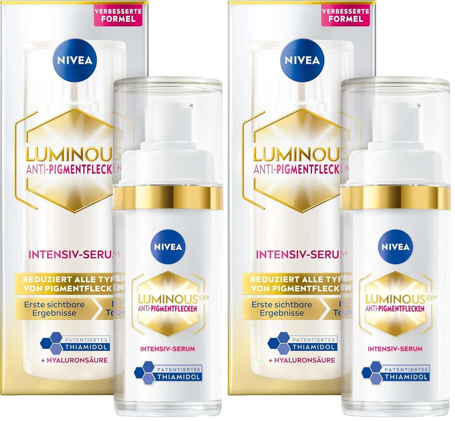 NIVEA LUMINOUS630 Anti-pigmentation spots intensive serum set of 2, facial care with thiamidol for a more even and radiant complexion, serum against pigmentation spots (2 x 30 ml) - 94429-01000-32