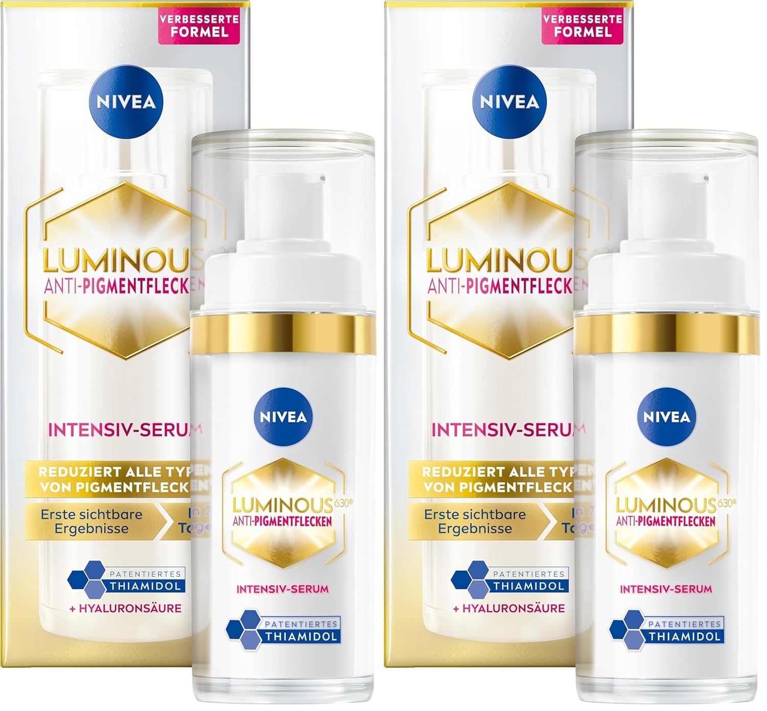 NIVEA LUMINOUS630 Anti-pigmentation spots intensive serum set of 2, facial care with thiamidol for a more even and radiant complexion, serum against pigmentation spots (2 x 30 ml) - 94429-01000-32