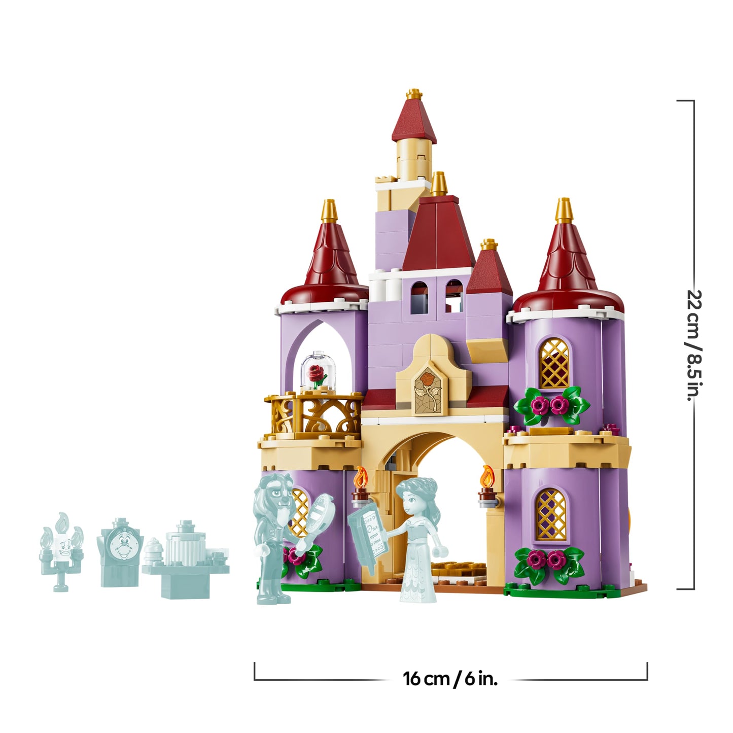 LEGO ǀ Disney Princess The Enchanted Castle of Belle and the Beast - including 2 mini dolls and Lumière figure - gift for girls aged 5 and up and fans of Beauty and the Beast - 43289