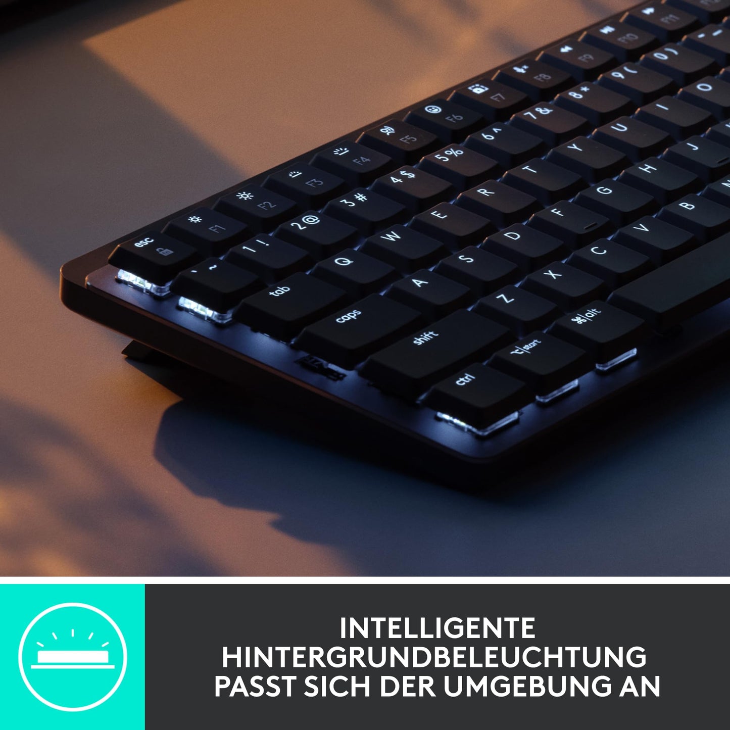 Logitech MX Mechanical Wireless Mini Keyboard with Lighting, Linear Keys, Backlit, Bluetooth, USB-C, macOS, Windows, Linux, Android, Metal, German QWERTY Layout - Graphite - 920-010772