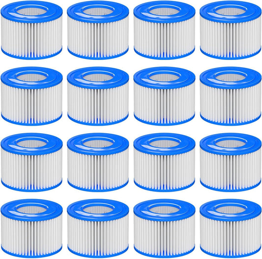 FOSUN Filter VI for Pool, 16 pieces of Filter Cartridges VI for Bestway Miami, Monaco Lay-Z-Spa, Vegas, Palm Springs, Flowclear Pool Filter. Replaces the original cartridge 58323.
