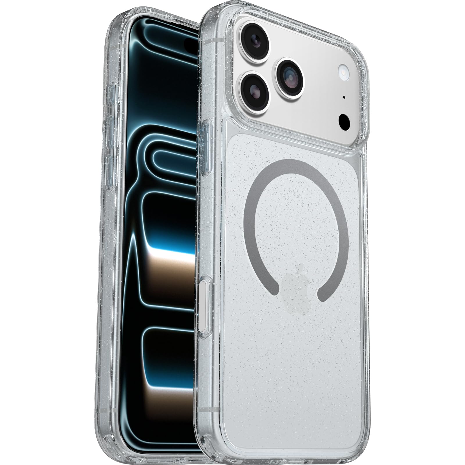 OtterBox Symmetry Series Clear MagSafe Transparent Case for iPhone 17 Pro Max, Shockproof Drop Proof Protective Case, 3X Military Grade Tested, Stardust - 77-98863