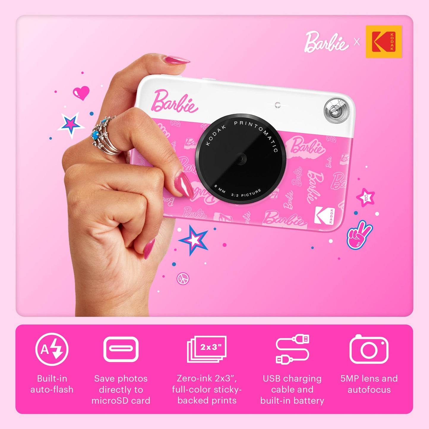 Kodak Printomatic Barbie Edition Starter Bundle