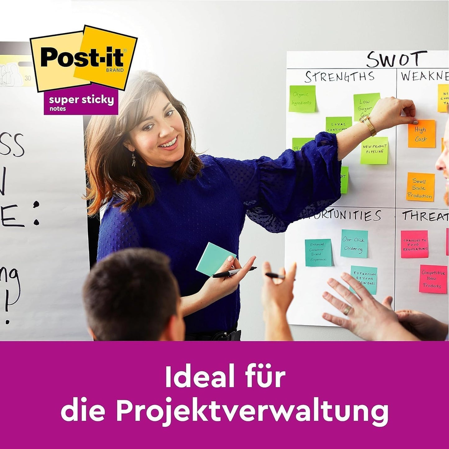 Post-it Super Sticky Notes, 16 pads (1440 sheets), 76mm x 76mm - 654SP-SSCOL-16