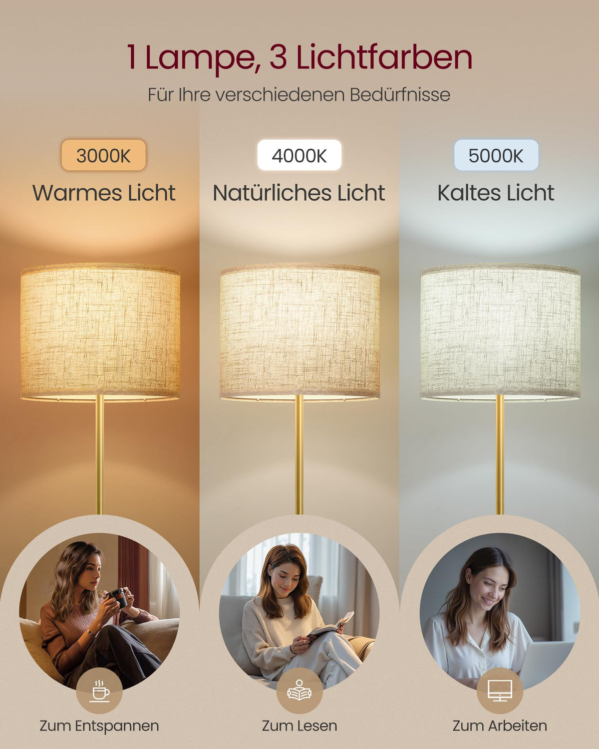 VASAGLE Floor Lamp Living Room, 140.5-171 cm height-adjustable Reading Lamp - LFL002B02
