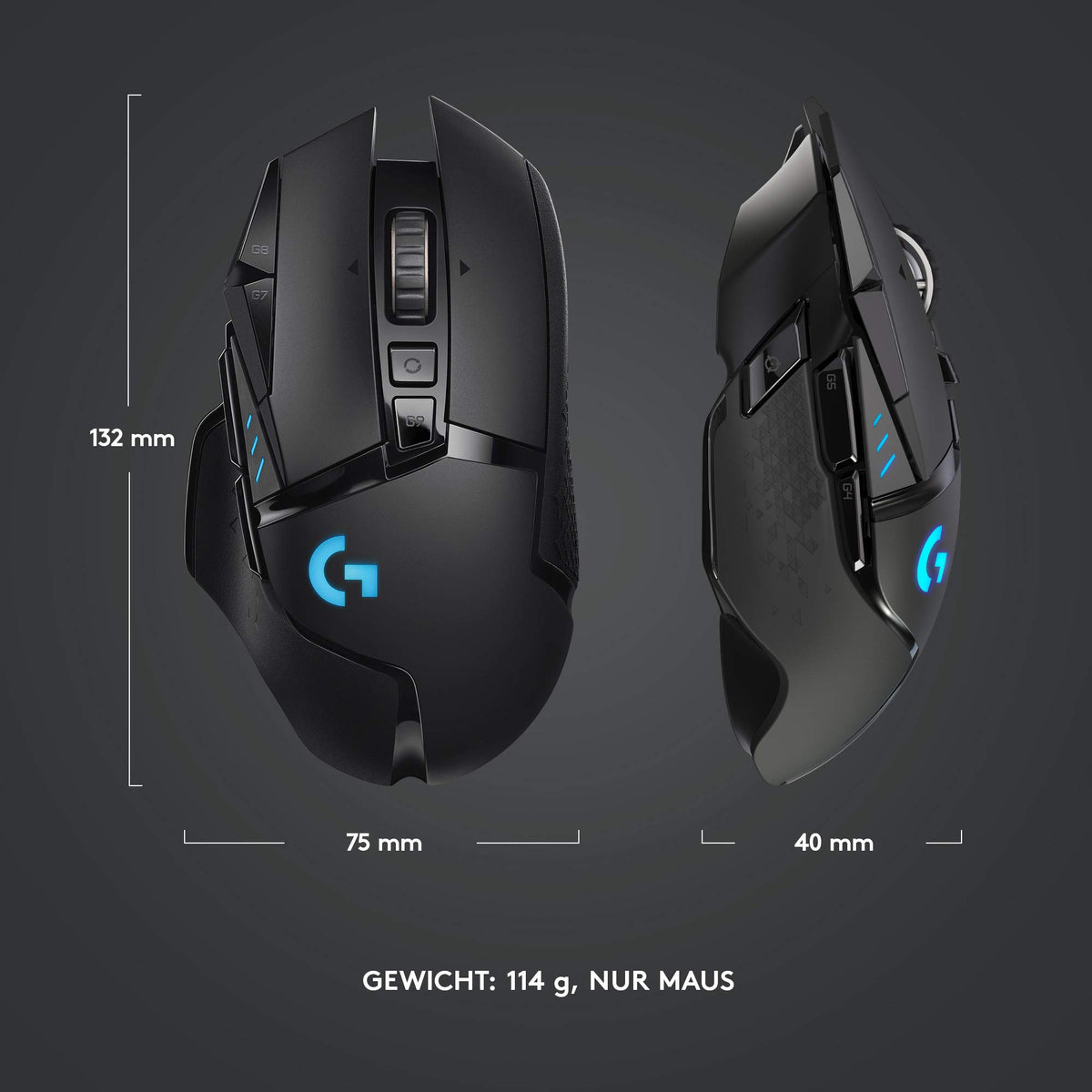 Logitech G502 LIGHTSPEED wireless gaming mouse with HERO 25K DPI sensor - 910-005567