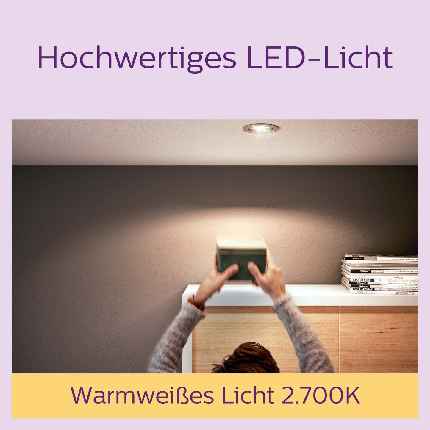 PHILIPS LED Classic GU10 lamps pack of 3 (50 W), reflector LED spots with warm white light, energy-saving lamps with a long useful life, warm white - 929001215223