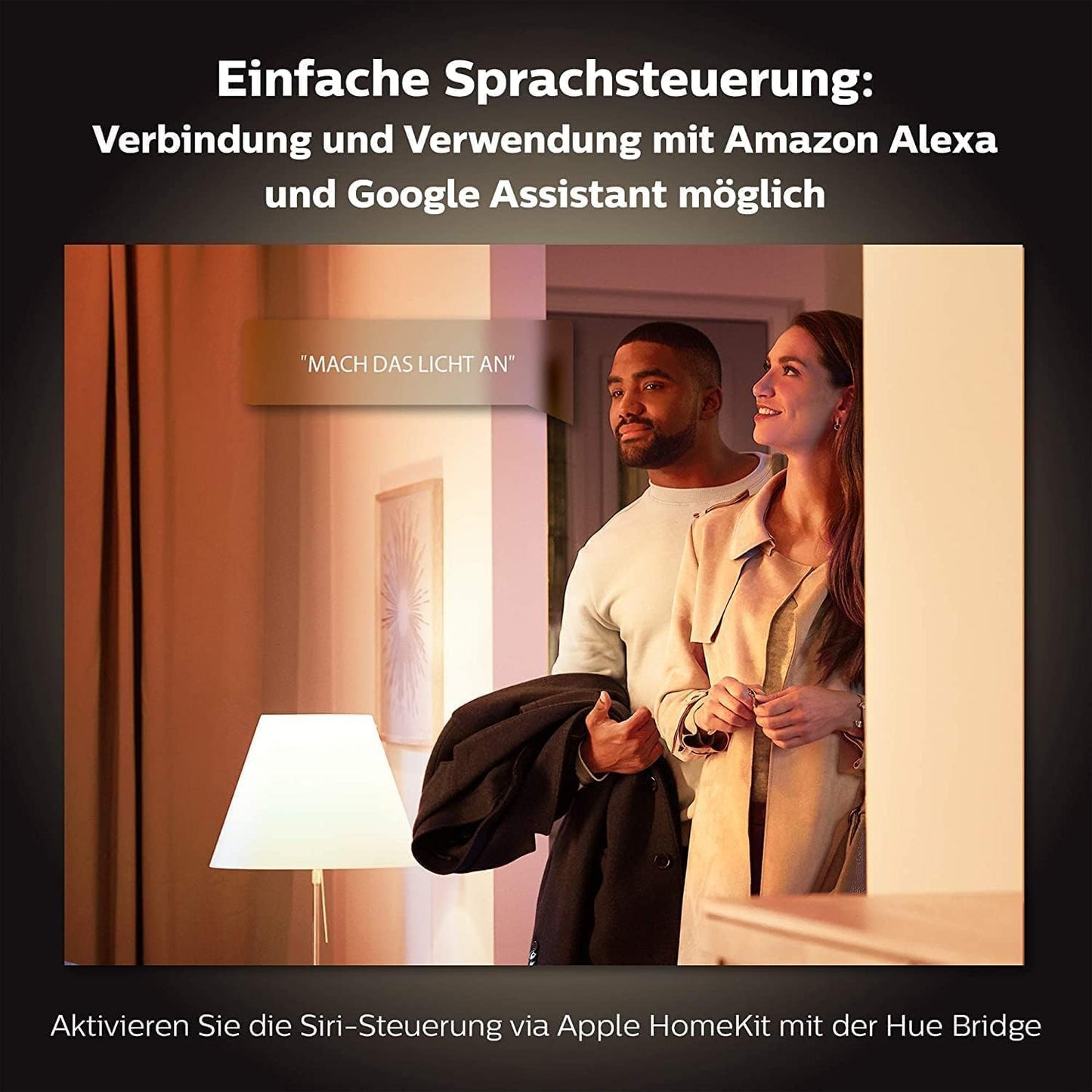 Philips Hue White E14 Luster 2 × 470 lm, dimmable, warm white light, controllable via app, compatible with Amazon Alexa, pack of 2 - 929002440604