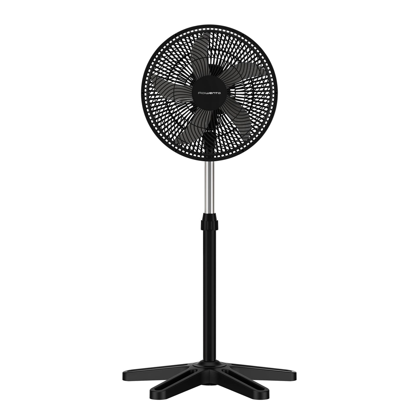 Rowenta Turbo Essential Pedestal Fan - powerful table/stand fan with 3 speed levels, quiet 58 dB, height adjustable & oscillating, compact for office, living room/bedroom, VU3110F3