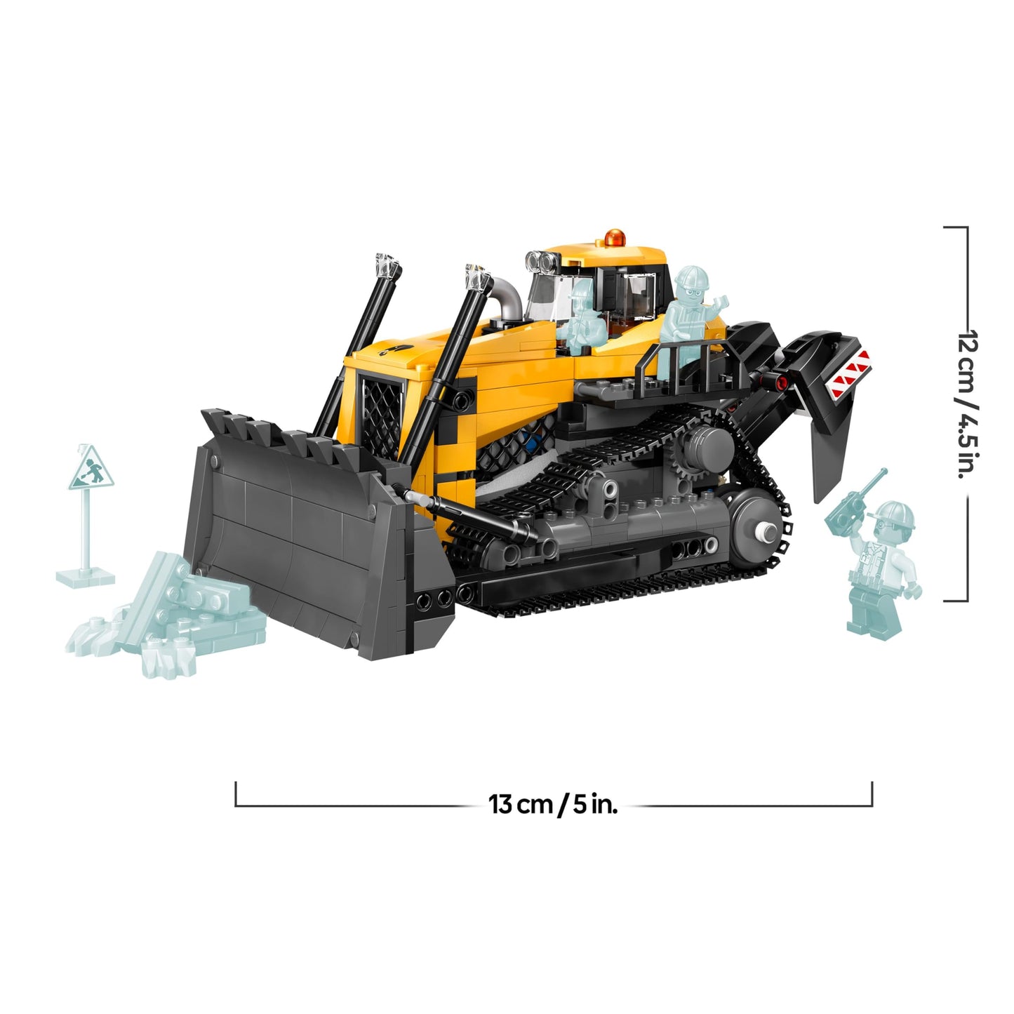 LEGO City Yellow Bulldozer Set - toy construction site, construction and play set - realistic construction machine with driver and 2 construction workers - gift idea for children aged 8 and over - 60466