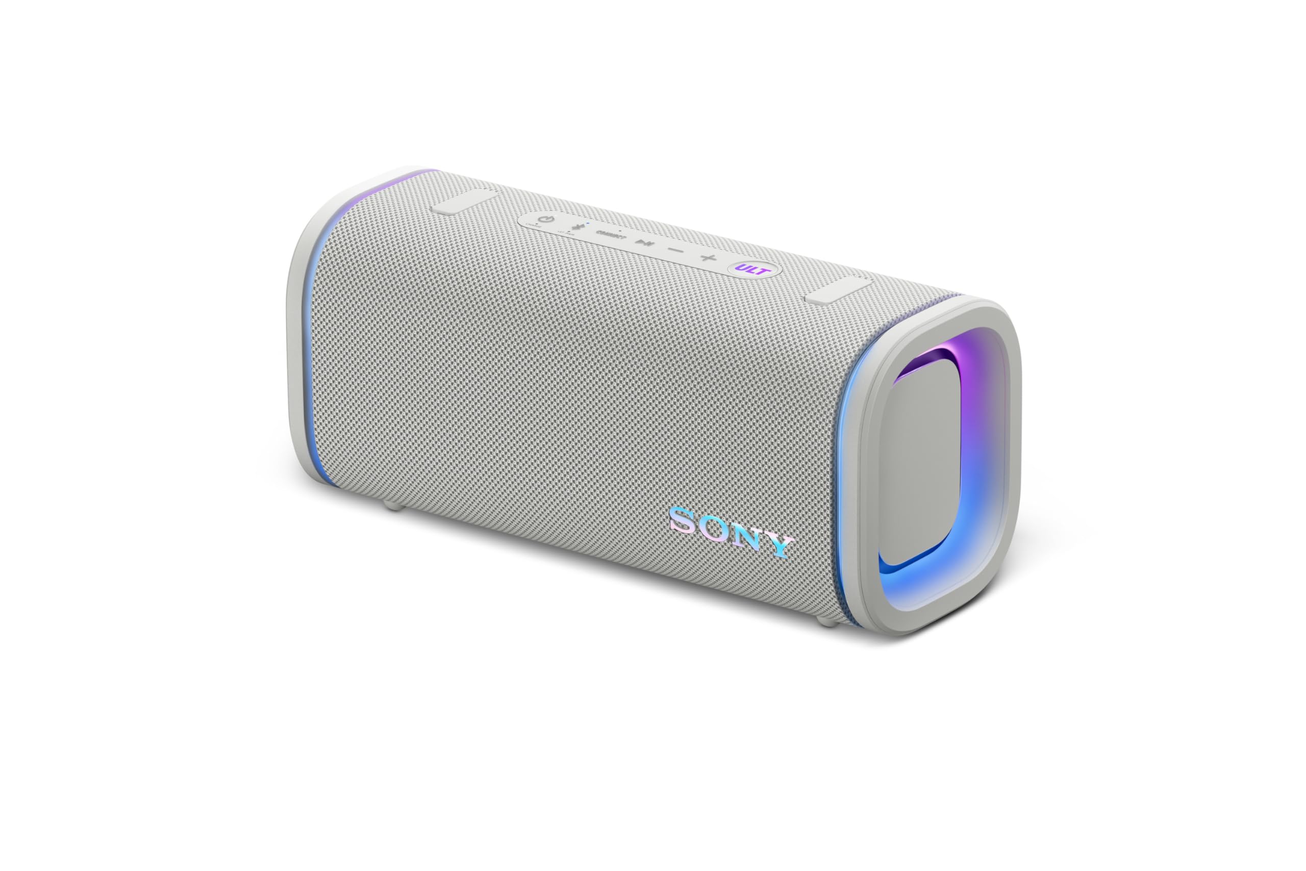 Sony ULT Field 5 - Powerful Portable Bluetooth Speaker, 25 Hour Battery, 2 x ULT Power Sound Modes, IP67, Waterproof, Dustproof, 360° Lights, Detachable Shoulder Strap - Off-White - SRSULT50W.CE7