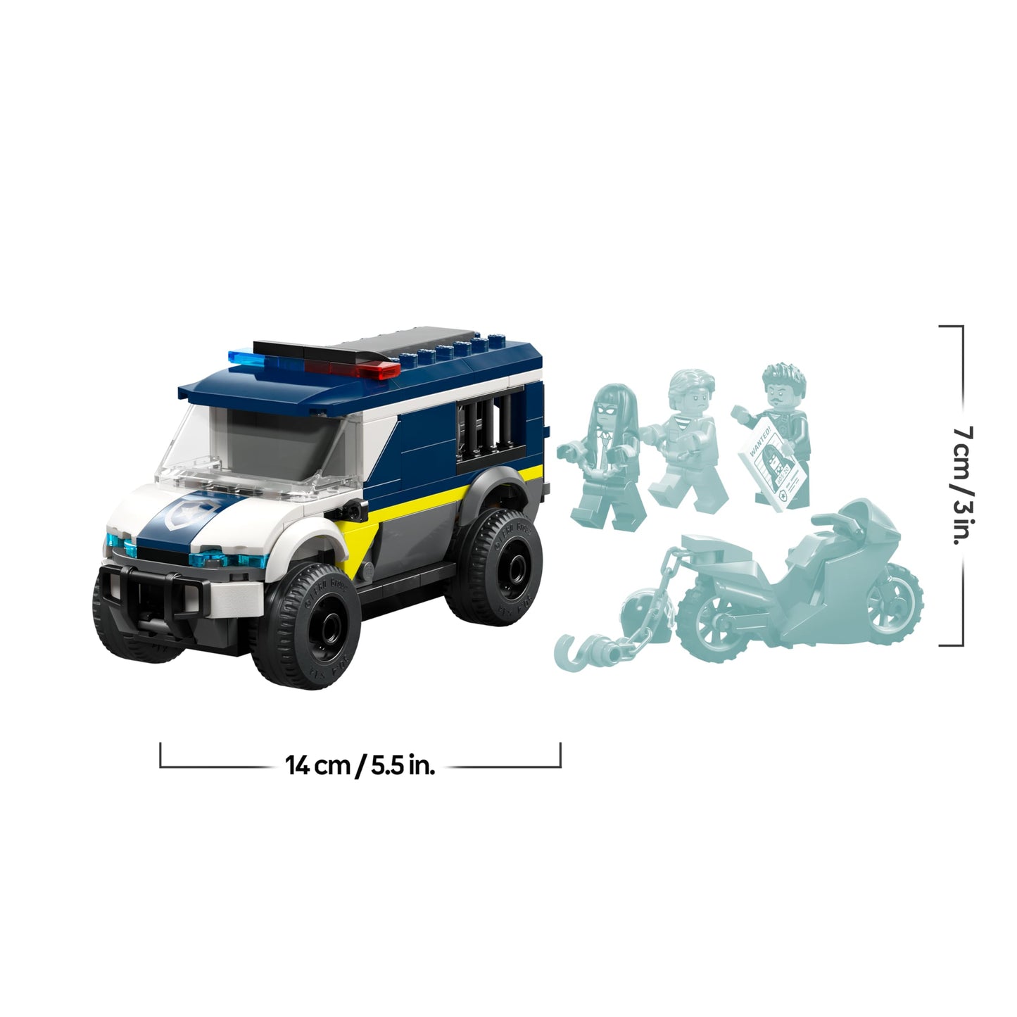 LEGO City Prison Transporter - Toy Truck Building Set with Motorcycle, 3 Minifigures and Removable Prison Door - Birthday Gift for Boys Ages 6 and Up - 60479