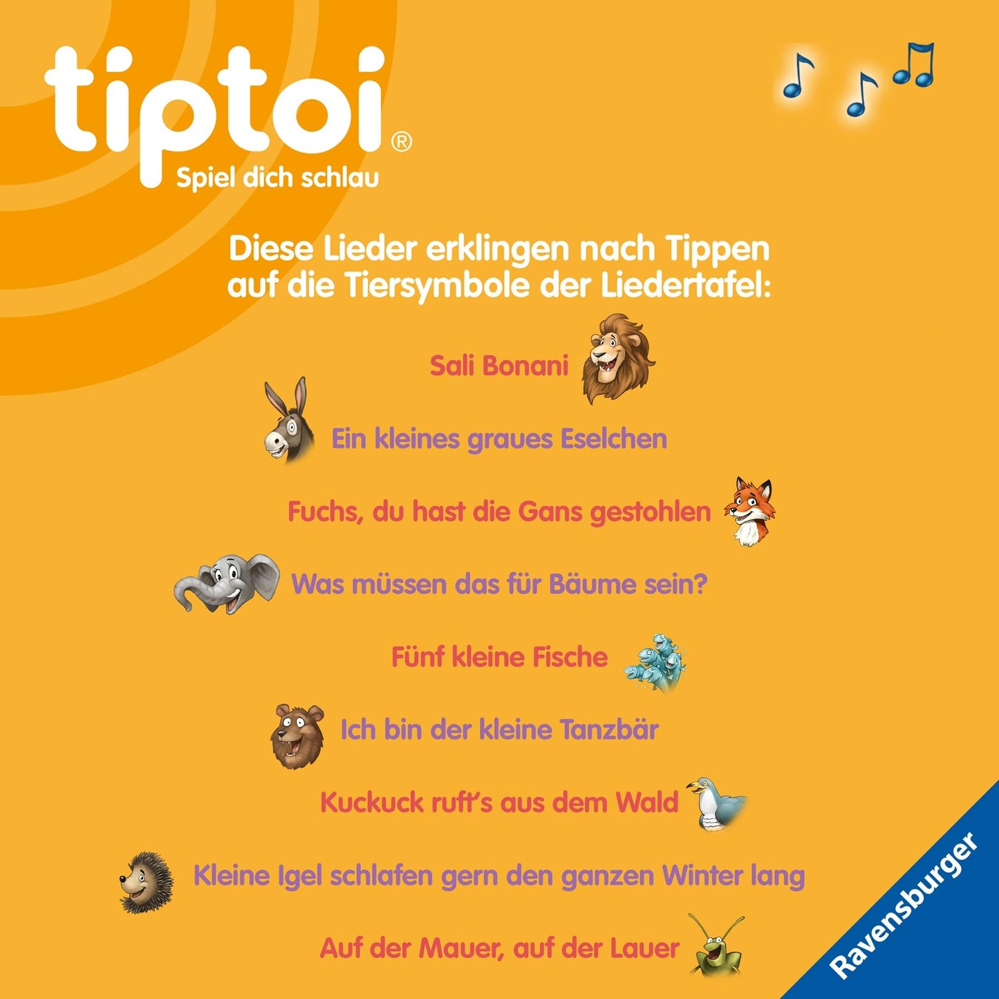 Ravensburger tiptoi pen with song board 00233 - The playful learning system, learning toy for children aged 2 and over - With tiptoi pen