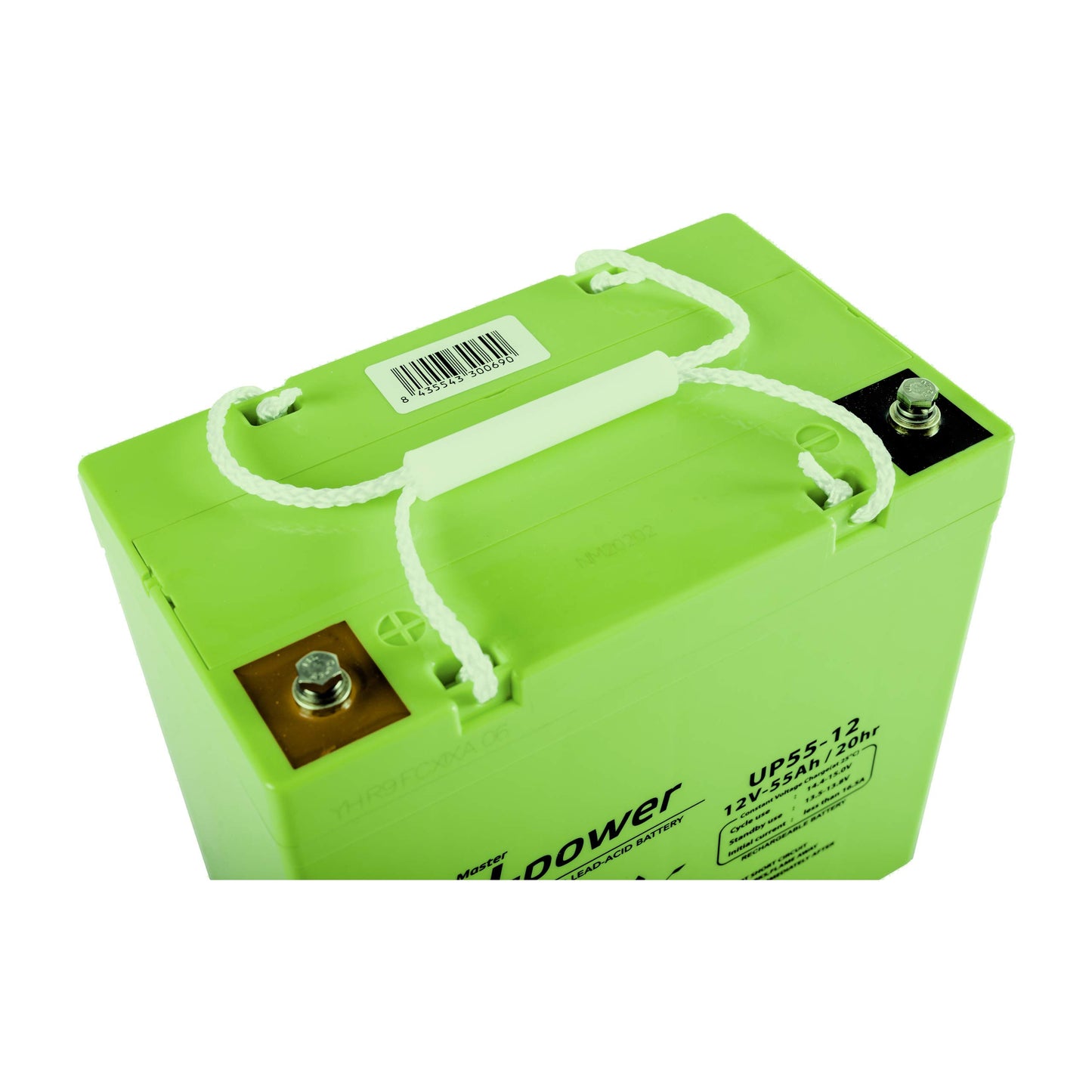 U-Power AGM battery 12V 55Ah, VRLA lead battery maintenance-free, rechargeable, screw connection M6, for UPS/UPS, alarm systems, solar systems & security