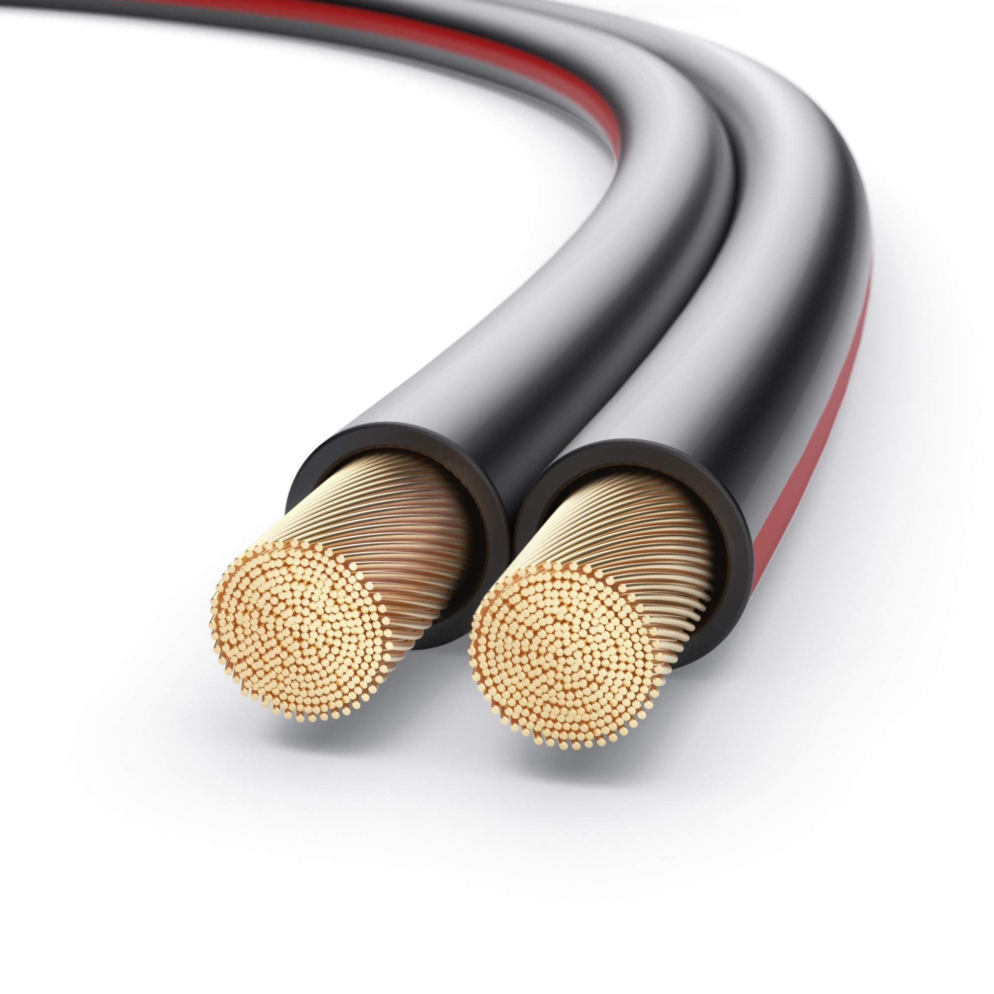 PureLink speaker cable OFC 2x4.00mm² (0.20mm), 50.0m, black with red characteristic curve - SE-SP072-050