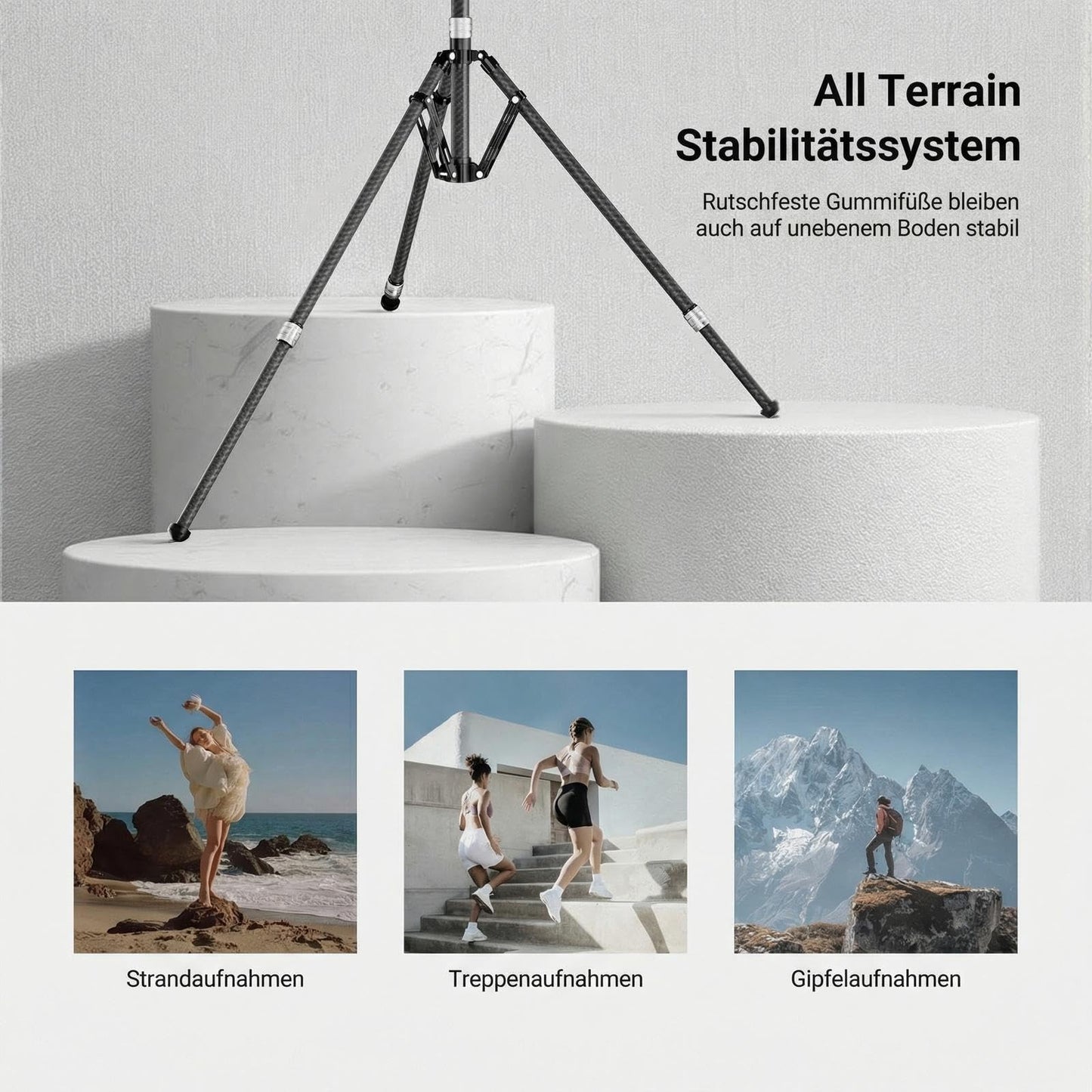 NEEWER Carbon Fiber Light Tripod with Reversible Legs, 35"-102" Portable Lightweight Photo Tripod for Flash Light Softbox Ring Light Action Camera DSLR Streaming Shooting, 6.6lb/3kg Max Load, ST260C
