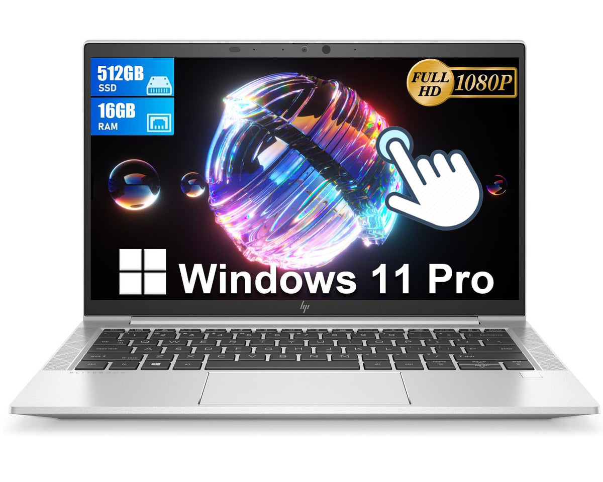 HP Elitebook 830 G8 Touchscreen Business Laptop, 13.3-inch FHD Notebook, Intel Core i7-1185G7, 16 GB RAM, 512 GB SSD, US QWERTY Keyboard, Windows 11 Pro (refurbished)