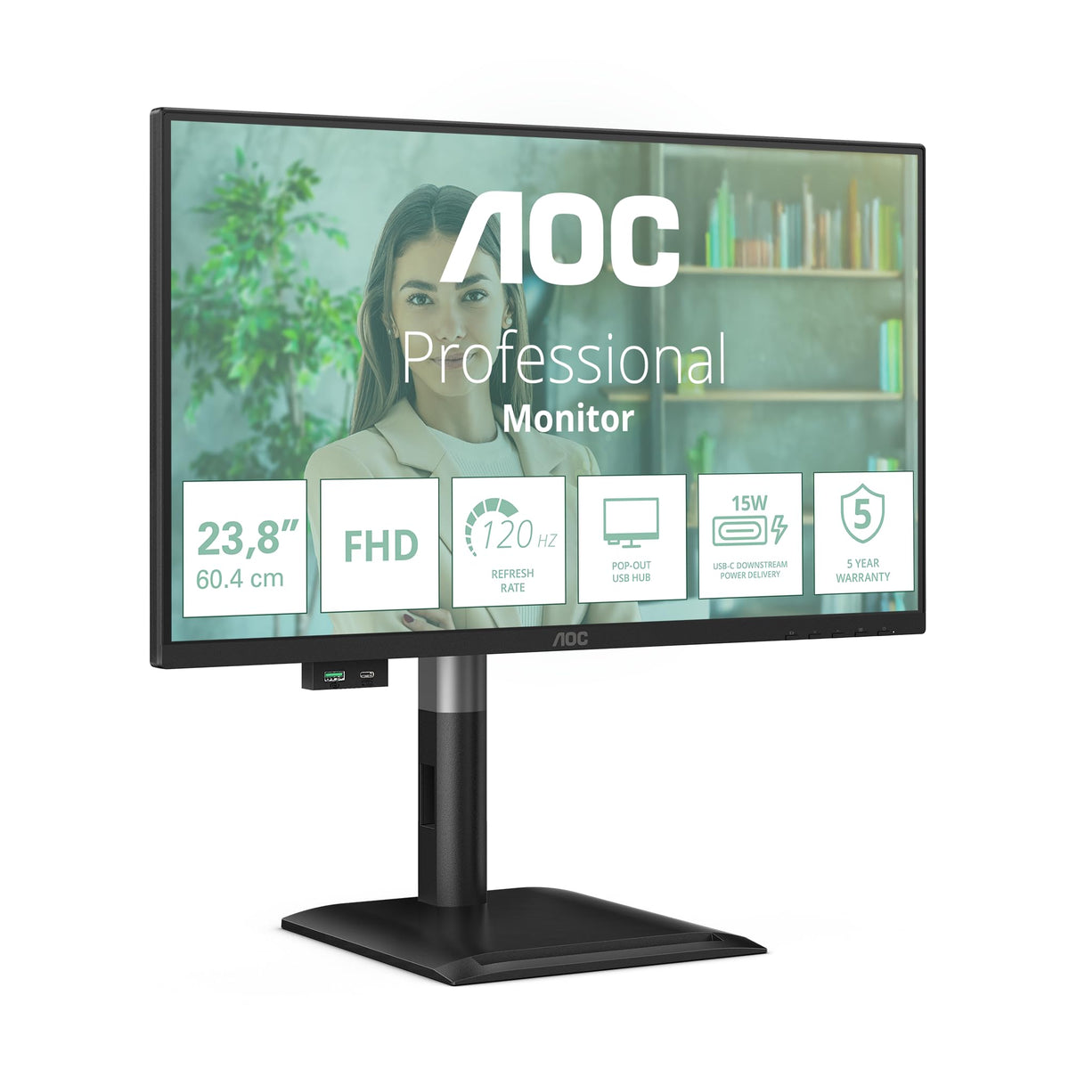 AOC 24P4U 24 Inch FHD USB Hub Monitor