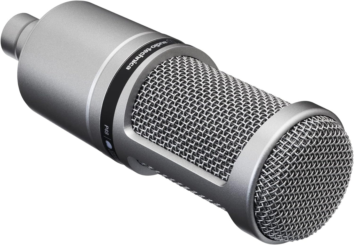 Microfonul cu condensator Audio-Technica AT2020 cu caracteristică cardioidă (conector XLR) este ideal pentru voiceover, podcasting, cântat sau înregistrări live instrumentale. Modelul AT2020GM are un finisaj metalic elegant.
