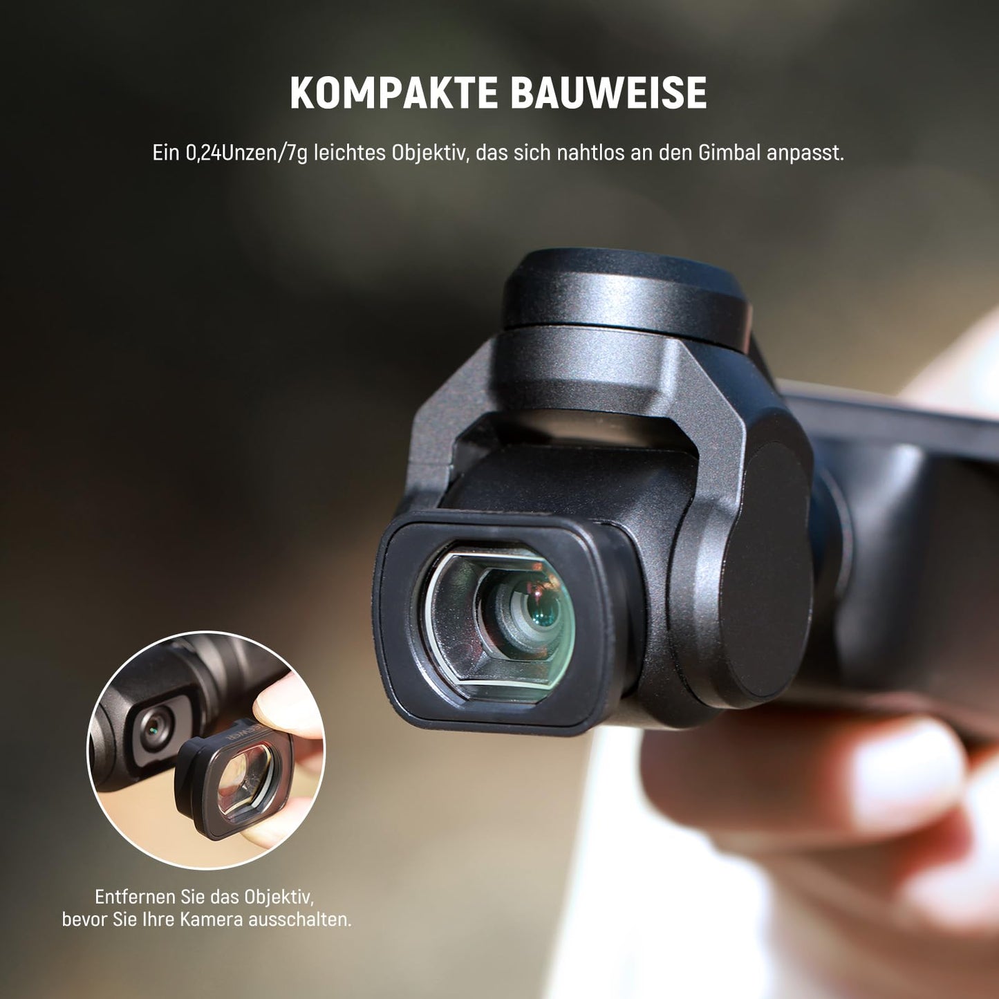 NEEWER 2x macro lens compatible with DJI Osmo Pocket 3 / Pocket 4 / Xtra Muse, HD macro lens with 3 lenses in 3 groups and magnetic attachment, do not stack filters, LS-64