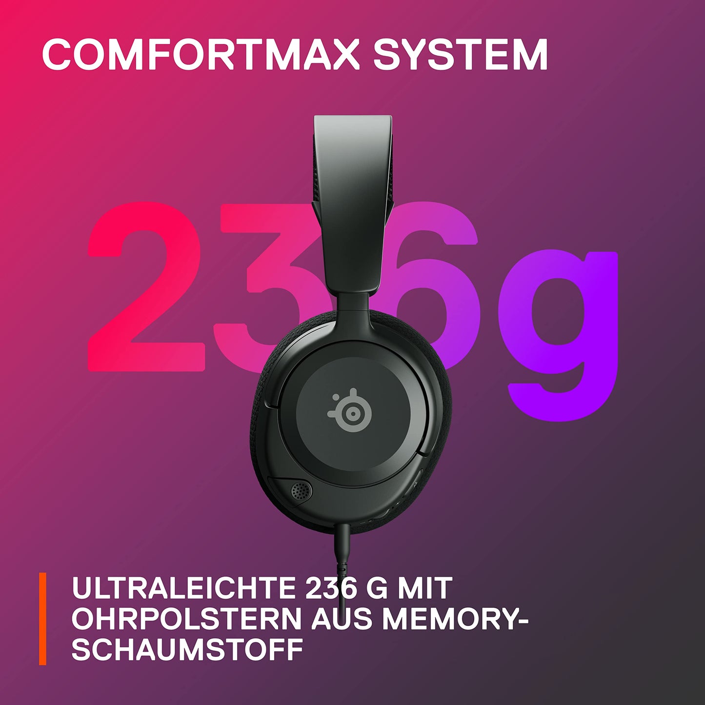 SteelSeries Arctis Nova 1 - Multi-System Gaming Headset - Hi-Fi Drivers - 360° Surround Sound - AirWeave Memory Foam Ear Pads - Noise Canceling Microphone - PC, PS5, Xbox - Black - 61606