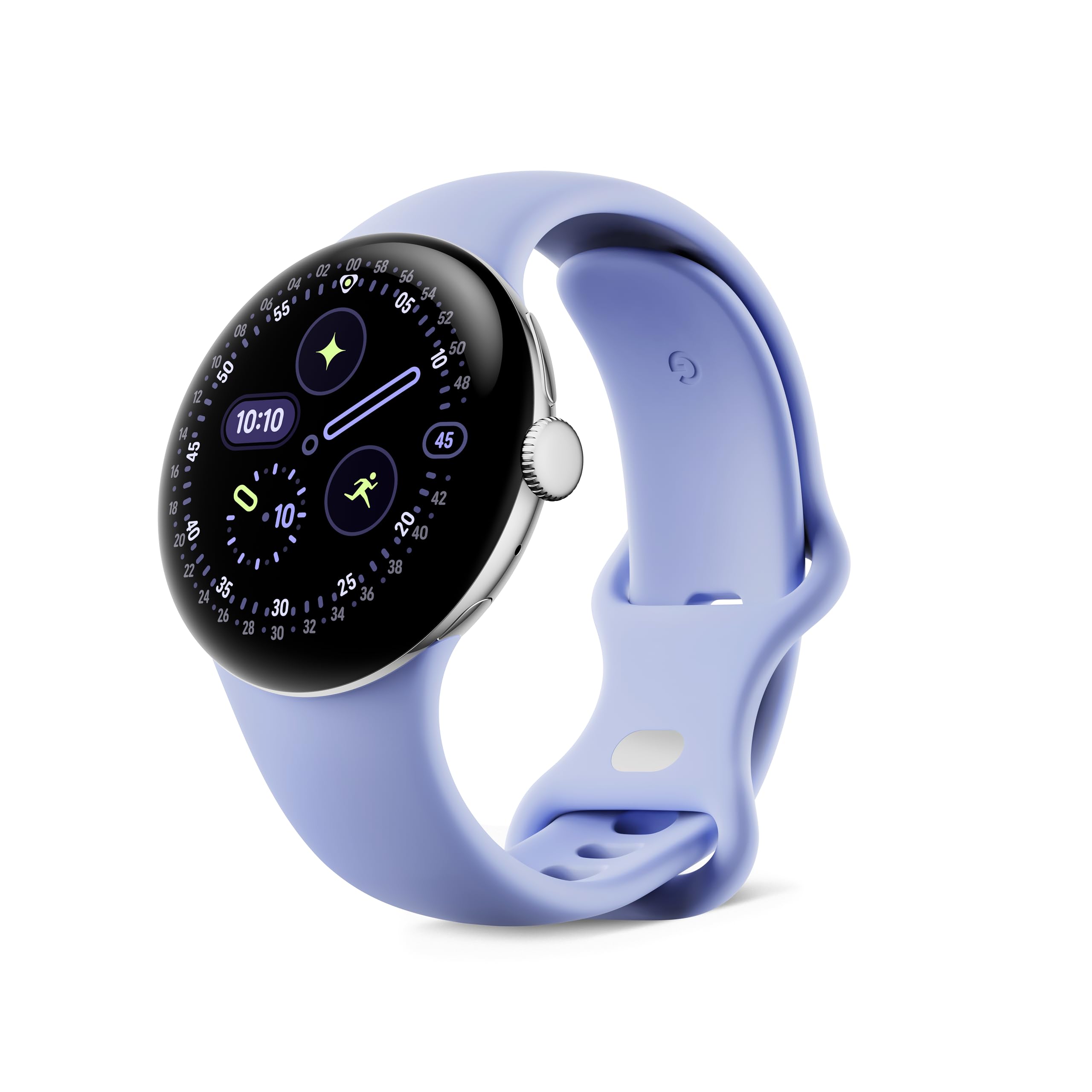 Google Pixel Watch 4 (41 mm) - Smartwatch Android Con Tracker for fitness and fitness, virtual assistant Gemini - aluminum housing in polished silver - sports bracelet in iris - LTE