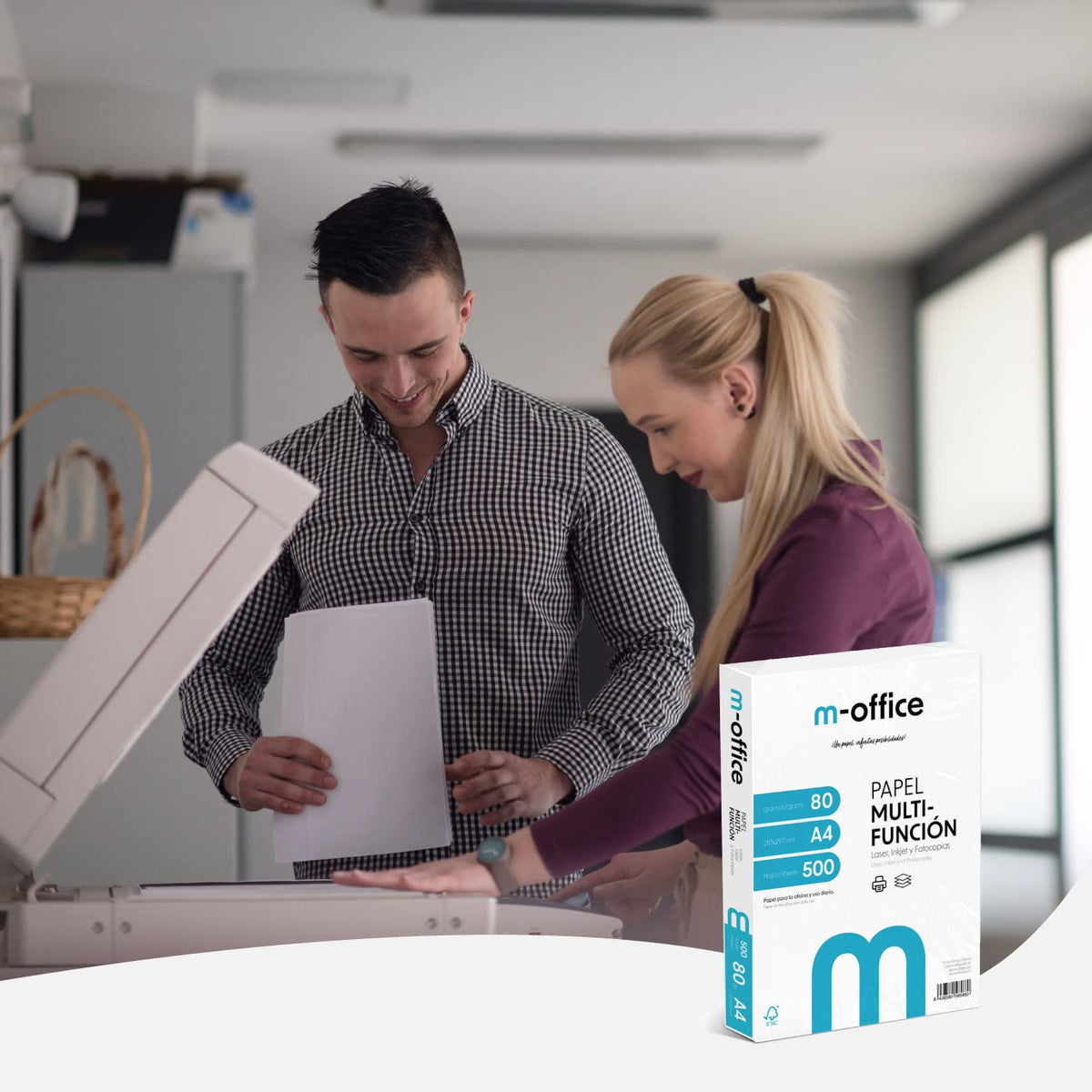Hârtie A4 80g Pachet 250 coli Hârtie multifuncțională pentru imprimante cu jet de cerneală și laser Foi A4 210 x 297 mm Ideal pentru birou și acasă m-office (2.500 coli) - COM0588